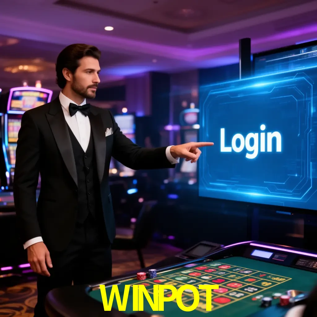 WINPOT Login - OTP, cuenta y soporte Pantalla WINPOT Login con OTP, contraseña, cuenta segura y soporte móvil